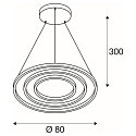 SLV LED Pendelleuchte ONE TRIPLE DALI, 65W 3000/4000K 3900/4200lm, DALI dimmbar, Wei�