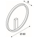 SLV LED Wandleuchte ONE 60 DALI, 25W 3000/4000K 1400/1500lm, DALI dimmbar, wei�