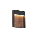SLV LED Au�enwandleuchte FLATT, IP65 IK03, eckig, 13W 3000/4000K (CCT Switch), anthrazit / Holz braun