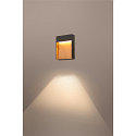 SLV LED Au�enwandleuchte FLATT, IP65 IK03, eckig, 13W 3000/4000K (CCT Switch), anthrazit / Holz braun