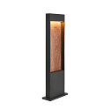 Outdoor LED Stehleuchte FLATT POLE, IP65 IK03, eckig, 65cm, 10W 3000/4000K (CCT Switch), offenes Kabelende, anthrazit / braun