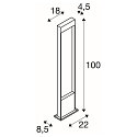 SLV Outdoor LED Stehleuchte FLATT POLE, IP65 IK03, eckig, 100cm, 10W 3000/4000K (CCT Switch), offenes Kabelende, anthrazit / braun
