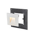 SLV LED Treppenleuchte / Wand-Einbauleuchte MOBALA, IP20, eckig, 9 x 9cm, 230V/24V, 1.3W 3000K 14lm, exkl. Einbaudose, wei�
