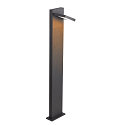 SLV Outdoor LED Stehleuchte ABRIDOR POLE 100, IP55 IK03, 12W 3000/4000K (CCT Switch) 980lm, schwenkbar, anthrazit, 100cm