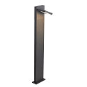 SLV Outdoor LED Stehleuchte ABRIDOR POLE 100, IP55 IK03, 12W 3000/4000K (CCT Switch) 980lm, schwenkbar, anthrazit, 100cm
