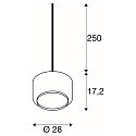 SLV Pendant luminaire PANTILO 28, E27, open cable end, chrome