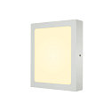 SLV LED Wall / Ceiling luminaire SENSER 24 CW, square, 15W, 1200lm, IP20, white, 3000K