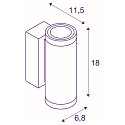 SLV LED Au�enwandleuchte ENOLA ROUND UP/DOWN CCT, IP65 IK06, CRi >90, anthrazit, Gr��e S, 7.8W 3000/4000K 620/700lm 2x30�