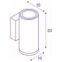 LED Au�enwandleuchte ENOLA ROUND UP/DOWN CCT, IP65 IK06, CRi >90, anthrazit, Gr��e M, 20W 3000/4000K 1660/1900lm 2x38�