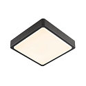 SLV Outdoor LED Wand-/Deckenleuchte AINOS SQUARE SENSOR, IP65, 30 x 30cm, 18W 3000/4000K (CCT Switch) 1300lm, anthrazit / opal