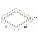 SLV Outdoor LED Wand-/Deckenleuchte AINOS SQUARE SENSOR, IP65, 30 x 30cm, 18W 3000/4000K (CCT Switch) 1300lm, anthrazit / opal