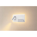 SLV LED Wall luminaire SOMNILA SPOT Indoor, 13W, 3000K, Spot 65lm,  incl. USB port, Spot right, white, back light 646lm