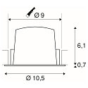 SLV LED Deckeneinbauleuchte NUMINOS DL M, 2700K, IP20, 55�, 1460lm, UGR 21, Wei� / Schwarz