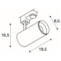 SLV LED 3-Phasen Strahler NUMINOS PHASE M, 230V / 500mA, CRi >90, dimmbar, 20W 3000K 1880lm 60�, UGR <22, Wei� / Schwarz