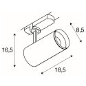 SLV LED 3-Phasen Leuchte NUMINOS DALI M, 3000K, 60�, 1880lm, wei�/schwarz, 60�, 1880lm, Wei� / Schwarz