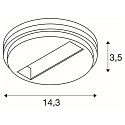 SLV 3-Phasen Punktauslass DALI Deckenrosette, IP20, wei�