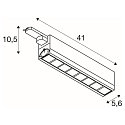 SLV 3-Phasen LED Leuchte SIGHT MOVE, 230V / 350mA, mit Raster, CRi >90, UGR , 26W 3000K 2700lm 75�, Wei�