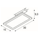 SLV 1-Phasen LED Fl�chen-Strahler PANEL TRACK, Eckig, 15x30cm, 230V / 450mA, 18W 3000K 1800lm, CRi >90, Wei�
