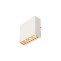 Outdoor LED Wandleuchte BIG QUAD UP/DOWN WL, IP54, 8.2W 3000K 2x320lm 2x30�, Aluminium / Glas, schaltbar, wei�