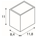LED Au�enwandleuchte SITRA S WL SINGLE, IP44 IK05, 6.2W 3000/4000K (CCT Switch) 580/620lm 105�, anthrazit