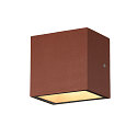 SLV LED Au�enwandleuchte SITRA S WL SINGLE, IP44 IK05, 6.2W 3000/4000K (CCT Switch) 580/620lm 105�, rostfarben