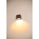 SLV LED Au�enwandleuchte SITRA S WL SINGLE, IP44 IK05, 6.2W 3000/4000K (CCT Switch) 580/620lm 105�, rostfarben
