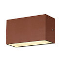 SLV LED Outdoor Wall luminaire SITRA M WL UP/DOWN, CCT switch 3000/4000K, rust coloured