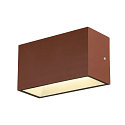 SLV LED Outdoor Wall luminaire SITRA M WL UP/DOWN, CCT switch 3000/4000K, rust coloured
