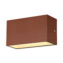 SLV LED Outdoor Wall luminaire SITRA M WL UP/DOWN, CCT switch 3000/4000K, rust coloured