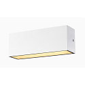SLV LED Au�enwandleuchte SITRA L, UP/DOWN, IP65 IK03, 24W 3000/4000K (CCT Switch) 2800lm 2x105�, wei�