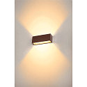 SLV LED Outdoor Wall luminaire SITRA L WL UP/DOWN, CCT switch, 3000/4000K, rust coloured