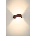 SLV LED Outdoor Wall luminaire SITRA L WL UP/DOWN, CCT switch, 3000/4000K, rust coloured
