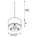 Pendant luminaire PARA DOME E27, black