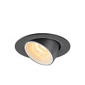 SLV LED Ceiling recessed luminaire NUMINOS� GIMBLE XS, 3000K, 55�, black/white