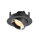 SLV LED Ceiling recessed luminaire NUMINOS� GIMBLE XS, 3000K, 55�, black/chrome