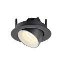 SLV LED Ceiling recessed luminaire NUMINOS� GIMBLE XS, 4000K, 55�, black/white