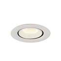 SLV LED Ceiling recessed luminaire NUMINOS� GIMBLE XS, 4000K, 55�, white