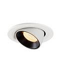 SLV LED Ceiling recessed luminaire NUMINOS� GIMBLE S, 3000K, 20�, white/black