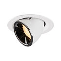 LED Ceiling recessed luminaire NUMINOS� GIMBLE M, 2700K, 20�, white/chrome