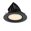 SLV LED Ceiling recessed luminaire NUMINOS� GIMBLE M, 3000K, 20�, black/white