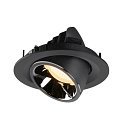 SLV LED Ceiling recessed luminaire NUMINOS� GIMBLE M, 3000K, 20�, black/chrome
