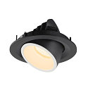 SLV LED Ceiling recessed luminaire NUMINOS� GIMBLE M, 3000K, 55�, black/white