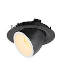 SLV LED Ceiling recessed luminaire NUMINOS� GIMBLE M, 3000K, 55�, black/white
