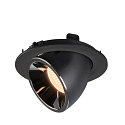 SLV LED Ceiling recessed luminaire NUMINOS� GIMBLE L, 2700K, 20�, black/chrome