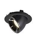 SLV LED Ceiling recessed luminaire NUMINOS� GIMBLE L, 4000K, 20�, black/chrome