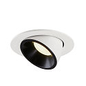 SLV LED Ceiling recessed luminaire NUMINOS� GIMBLE L, 4000K, 40�, white/black