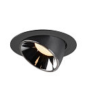 SLV LED Ceiling recessed luminaire NUMINOS� GIMBLE XL, 3000K, 55�, black/chrome