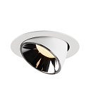SLV LED Ceiling recessed luminaire NUMINOS� GIMBLE XL, 3000K, 55�, white/chrome