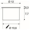 SLV LED Floor recessed luminaire DASAR FLAT 120 EL, 7W, 3000K, stainless steel