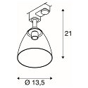 3-Phasen Strahler PARA CONE GL GU10, transparent, Bambus
